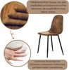 FurnitureR Bürohocker Set 4er - Höhenverstellbar, Braunes Veloursimitat, Metallkreuzfuß, Drehbar, Hocker für Werkbank & Arbeitsplatz Bild 5
