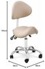 Physa Drehstuhl Sattelstuhl Sattelhocker mit Lehne Rollhocker Creme & Silbern, Creme­far­ben, Silbern Bild 3