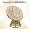 Outsunny Gartensessel Papasansessel (Rattan Sessel, 1-St, Korbsessel), Verstellbare Fußstütze 85 x 70 x 82 cm Khaki Bild 5