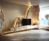 Lowboard Cuor 250 cm Keramik Minas Melange Weiß-Beige 1 Klappe 1 Schubfach Schwebend Bild 3