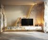 Lowboard Cuor 250 cm Keramik Minas Melange Weiß-Beige 1 Klappe 1 Schubfach Schwebend Bild 2