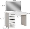Schminktisch Thalia Weiß 100 cm mit 5 Schubladen Vicco Bild 3