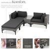 tectake Loungeset Rattan Lounge, (Set, 5-tlg), Stabiles Gestell aus leichtem und rostfreiem Aluminium Bild 3