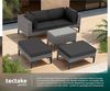 tectake Loungeset Rattan Lounge, (Set, 5-tlg), Stabiles Gestell aus leichtem und rostfreiem Aluminium Bild 4