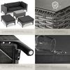 tectake Loungeset Rattan Lounge, (Set, 5-tlg), Stabiles Gestell aus leichtem und rostfreiem Aluminium Bild 5