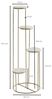 Blumenständer Echter Marmor Weiß 36,5 x 107,5 x 36,5 cm Pflanzenständer Stehend Gold | Blumenhocker Wohnzimmer Freistehend mit 4 Ablagen | Pflanzenregal Blumenregal Groß Modern Bild 4