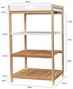 osoltus Badregal Tablett Regal Sonderborg aus Bambus und Holz Weiß Bild 3