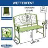 DanDiBo Gartenbank Wetterfest 2 Sitzer Metall Grün 110 cm 96593 Sitzbank Eisen Bank Garten Antik Parkbank Bild 2