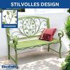 DanDiBo Gartenbank Wetterfest 2 Sitzer Metall Grün 110 cm 96593 Sitzbank Eisen Bank Garten Antik Parkbank Bild 3