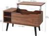 YITAHOME Couchtisch mit anhebbarer Platte und verstecktem Fach, verstellbare Ablagefläche, Federheber, Couchtisch mit Stauraum für Wohnzimmer, 80 x 40 x 61,5 cm, Rustikale Eiche Bild 2