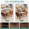 YITAHOME Couchtisch mit anhebbarer Platte und verstecktem Fach, verstellbare Ablagefläche, Federheber, Couchtisch mit Stauraum für Wohnzimmer, 80 x 40 x 61,5 cm, Rustikale Eiche Bild 5
