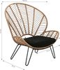 Dehner Gartenstuhl Korbsessel Venezia, 112 x 102 x 78 cm, Trendy Loungesessel in naturfarbener Geflechtoptik inkl. Stahlgestell Bild 3