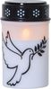 LED Grabkerze Dove, Timer, mit Tauben-Motiv, H 12cm Bild 4