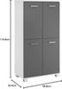 Schildmeyer Highboard Lumo 135345, weiß/basaltgrau Bild 3