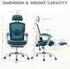 DUMOS Bürostuhl Ergonomisch - EIN Schreibtischstuhl mit Komfortarmlehnen, Ausgestattet mit Einer Bequemen Lendenwirbelstütze und Fußstütze, Office Chair Geeignet für Zuhause, Büro (Blau) Bild 2