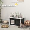 PawHut Tierhöhle Katzenhaus aus Holz Katzenhöhle mit Kratzmatte, Türklappe, für Indoor, Outdoor, 61 x 45 x 36,5 cm, Grau Bild 5