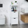 BAKAJI Schrank für Badezimmer, Möbel, mit Zwei Schubladen, modernes Design, platzsparend, doppelte Aufbewahrungsbox, offener Schrank, Holz, MDF Weiß, Maße: 30 x 89 x 30 cm Bild 2