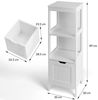 BAKAJI Schrank für Badezimmer, Möbel, mit Zwei Schubladen, modernes Design, platzsparend, doppelte Aufbewahrungsbox, offener Schrank, Holz, MDF Weiß, Maße: 30 x 89 x 30 cm Bild 3
