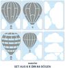 Heißluftballon & Wolken Aufkleber Wandtattoo Himmel | Wandbild 6x DIN A4 Bögen | Sticker Kinder Kinderzimmer Deko Ballons (Grau) Bild 2