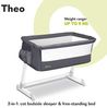 Lionelo Theo Baby Beistellbett Kinderbett dunkelgrau Babybett Zustellbett Bild 2