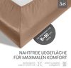 Bettwatsche-mit-Stil Mako-Satin Spannbettlaken hellbraun 180x200cm Höhe 5-10cm Bild 3