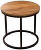 DRW Set mit 2 Beistelltischen aus Holz und Metall in Natur und Schwarz, 60 x 60 x 45 cm Bild 5