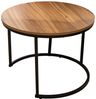 DRW Set mit 2 Beistelltischen aus Holz und Metall in Natur und Schwarz, 60 x 60 x 45 cm Bild 2