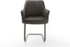 Freischwinger Xana-Flex mit Armlehnen Mikrofaser Anthrazit Vintage Freischwinger flach Effektfinish Titan Taschenfederkern Bild 4