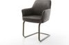 Freischwinger Xana-Flex mit Armlehnen Mikrofaser Anthrazit Vintage Freischwinger flach Effektfinish Titan Taschenfederkern Bild 3