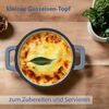 osoltus Mini Cocotte Bratentopf klein - Gusseisen ofenfest 10 cm Hellgrau Bild 2
