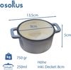osoltus Mini Cocotte Bratentopf klein - Gusseisen ofenfest 10 cm Hellgrau Bild 3