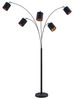 Lindby Stehlampe Abiram, LED, Metall, Schwarz IP20, 5x8 W LED Bild 1