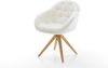 Drehstuhl Gaio-Flex Bouclé Soft Beige Holzgestell kantig Natur 180° drehbar Bild 3
