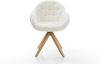 Drehstuhl Gaio-Flex Bouclé Soft Beige Holzgestell kantig Natur 180° drehbar Bild 4