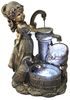 Arnusa Gartenbrunnen Springbrunnen Heidi mit Gänse BK855 Gartendeko Wasserspiel Gartenfigur, mit LED Beleuchtung Bild 2