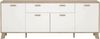 Dmora - Kommode Claribel, Wohnzimmerbuffet, Wohnzimmer-Sideboard, Moderne Küchen-Speisekammer, 196x39 h73 cm, Eiche und Weiß Bild 4