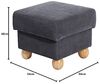 Monarch Hocker Veloursstoff Anthrazit Buche Natur Bild 2