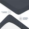 Dreamzie Premium Spannbettlaken 90x200 cm, Spannbetttuch für Dicke Matratzen bis zu 22 cm, Bettlaken 100% Jersey Baumwolle, 150 g/m², Oeko-TEX Zertifiziert - Dunkelgrau Bild 4