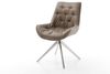 Drehstuhl Taimi-Flex Mikrofaser Taupe Vintage Kreuzgestell breit Edelstahl 360° drehbar Wippfunktion Bild 2