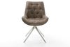 Drehstuhl Taimi-Flex Mikrofaser Taupe Vintage Kreuzgestell breit Edelstahl 360° drehbar Wippfunktion Bild 3