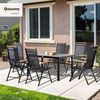 Outsunny Garten-Essgruppe Sitzgruppe klappbar 7tlg. 1 Tisch+6 Stühle Gartenmöbel Set, (Balkonmöbel, 7-tlg, Balkonset), Schwarz 140L x 90B x 74H cm Bild 2
