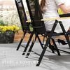 Outsunny Garten-Essgruppe Sitzgruppe klappbar 7tlg. 1 Tisch+6 Stühle Gartenmöbel Set, (Balkonmöbel, 7-tlg, Balkonset), Schwarz 140L x 90B x 74H cm Bild 5