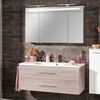 FACKELMANN B.CLEVER Waschtisch Set mit Spiegelschrank 120 cm breit, Braun hell, Waschbecken Gussmarmor Weiß Bild 4