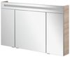 FACKELMANN B.CLEVER Waschtisch Set mit Spiegelschrank 120 cm breit, Braun hell, Waschbecken Gussmarmor Weiß Bild 3