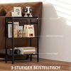 HOMCOM Beistelltisch kleiner Couchtisch mit 2 Ablagen, Stahlrahmen (Nachttisch, 1-St, Sofatisch), für Wohnzimmer, Schlafzimmer, Schwarz Bild 4