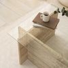 Hanah Home Elegant Coffee Table, Travertine Color, 105 x 40 x 65 cm | 100% Glass Top & Melamine Coated Particle Board | Stylish Marble Design for Modern Living Spaces Bild 5