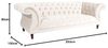 Ivette Sofa 3-Sitzer Samtvelours Creme Buche Nussbaumfarben Bild 2