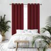 Deconovo Verdunkelungsgardinen mit Ösen Schlafzimmer Gardinen Vorhang Blickdicht dicke Thermogardine Kälteschutz warm Hitzeschutz, 280x140 cm(HöhexBreite), Rot, 2er Set Bild 4