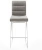 Barstuhl Pela-Flex Strukturstoff Soft Grau Kufengestell Edelstahl Silberfarben Bild 3