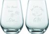 Schott Zwiesel 2er Set Ginglas 548ml mit Gravur Der Abend kann beGINnen & Am Ende ergibt alles einen Gin – lustige Geschenkidee für Ginliebhaber (ohne Stiel, Set 1) Bild 1